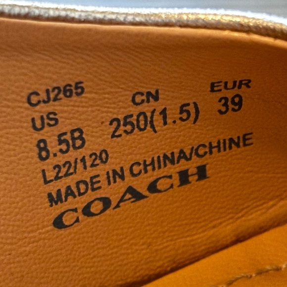 COACH Laurence Metallic Leather Sandals in Platinum Champagne Size 8.5 - Picture 13 of 15